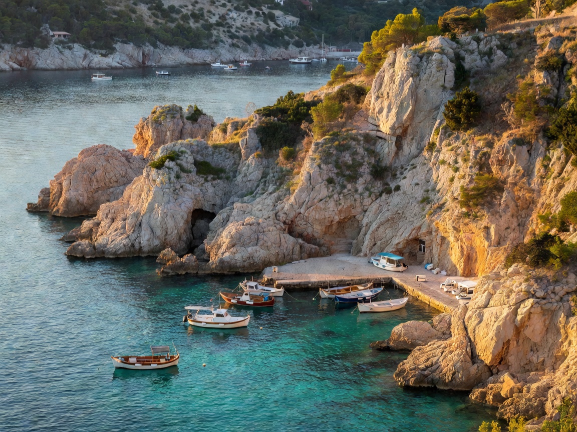 Picturesque coastal village in Cinque Terre Italy viewed from yacht deck